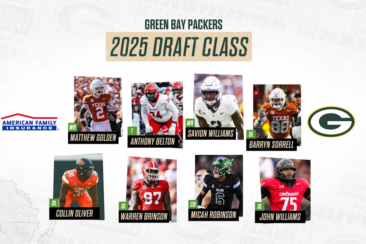 O Draft aconteceu em Green Bay e marcou a escolha de um WR em primeira rodada pelo time, algo que não acontecia desde 2002.